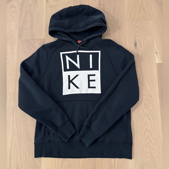 Nike Other - Vintage Men’s Nike Sportswear Spell Out Box Logo Hooded Sweatshirt